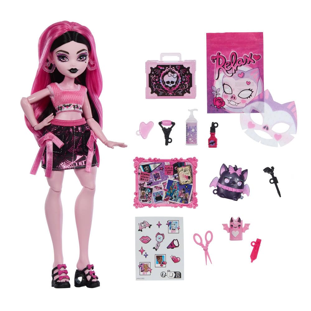 Monster High Draculaura Self-Scare Secrets Doll with 13 Accessories | Ages 4+ | Multicolor