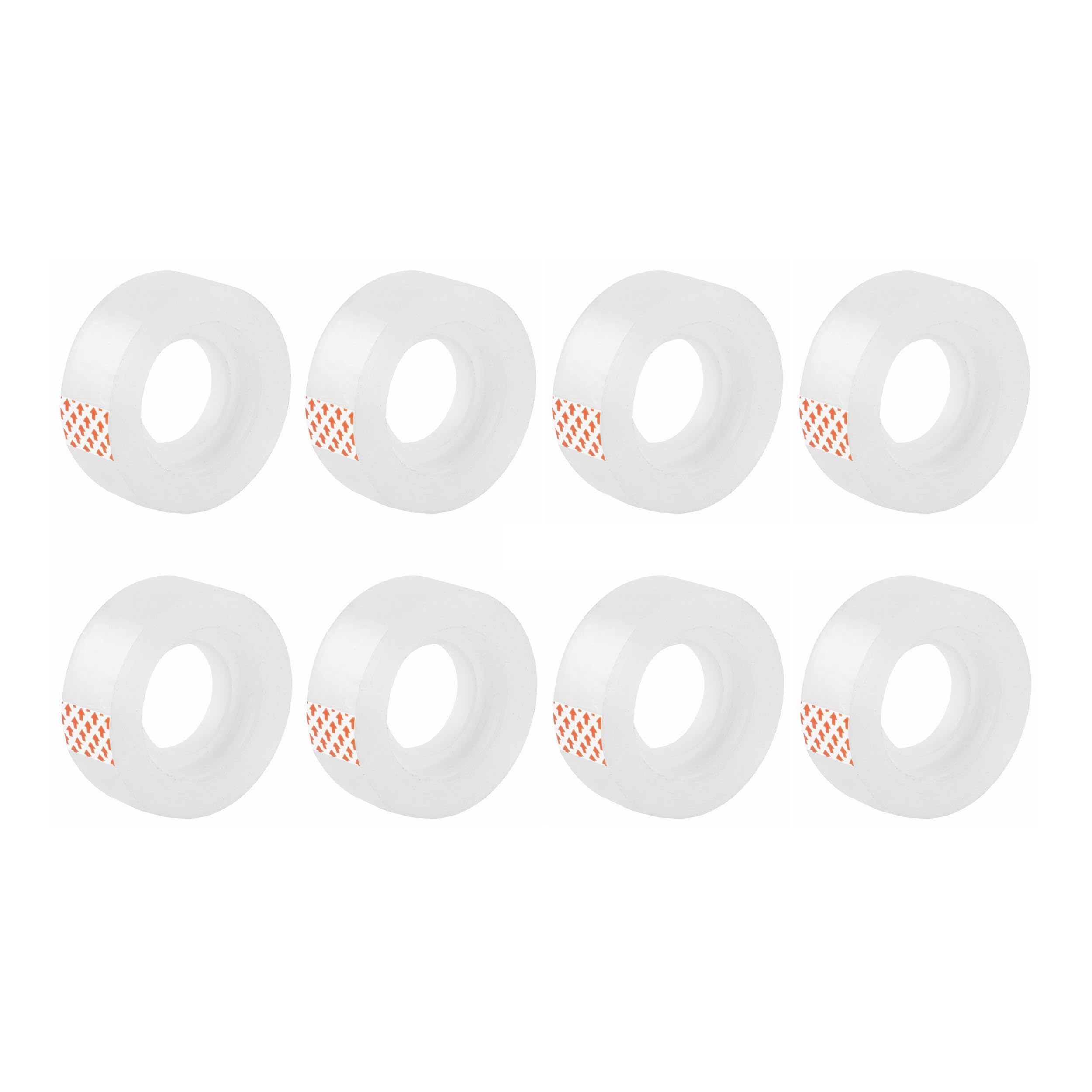 D.RECT Transparent Adhesive Tape - 8 Rolls | 18mm x 20m | Polypropylene Film