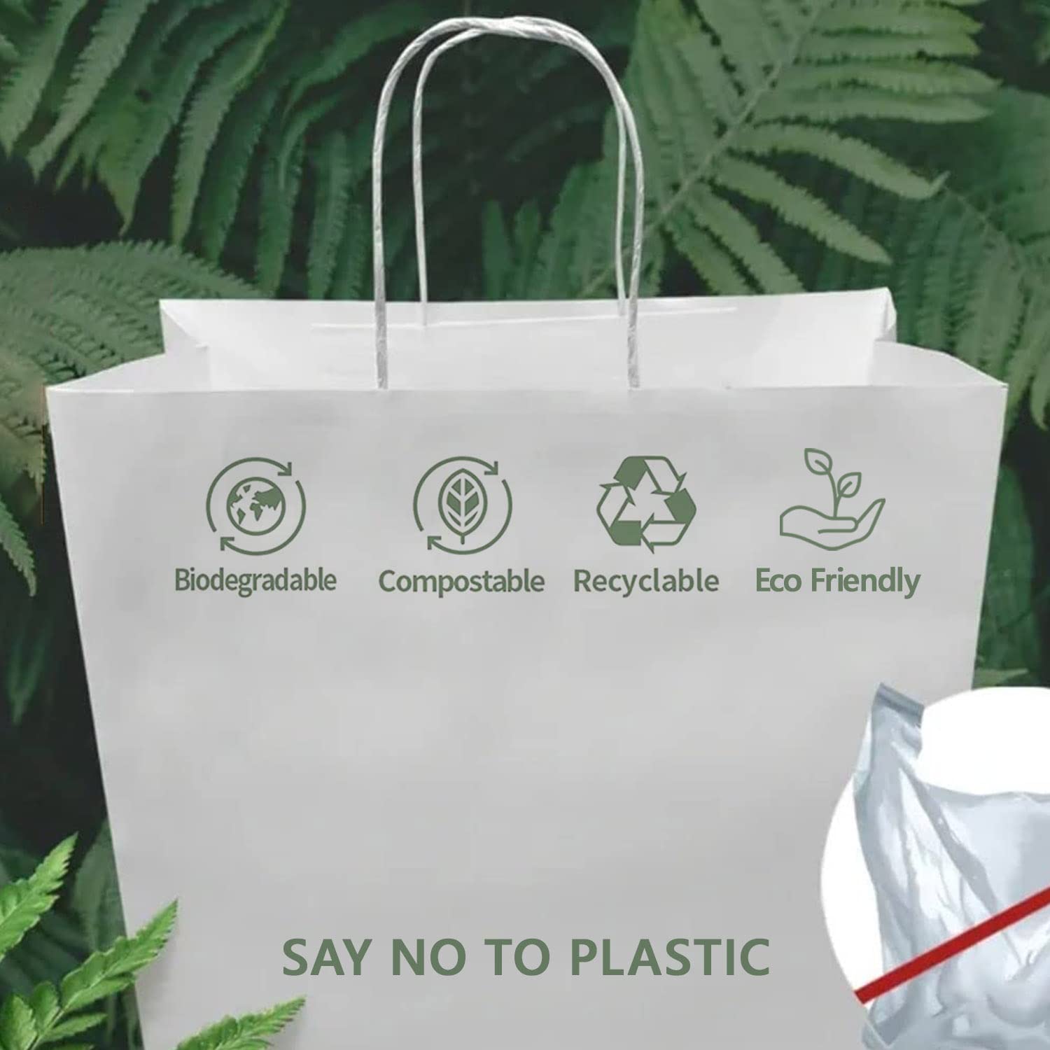 Nationwide Paper White Paper Gift Bags with Handles - Extra Large (320x220x280mm) | 20 Pack