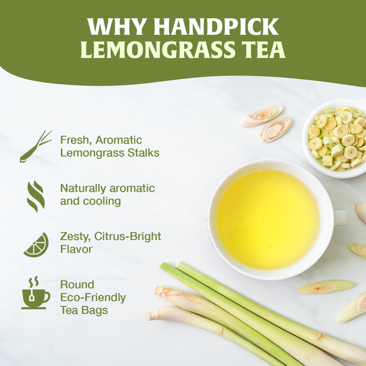HANDPICK Lemongrass Herbal Tea Bags - 100 Count, Caffeine Free, Non-GMO | Citrus & Mint Flavor 3