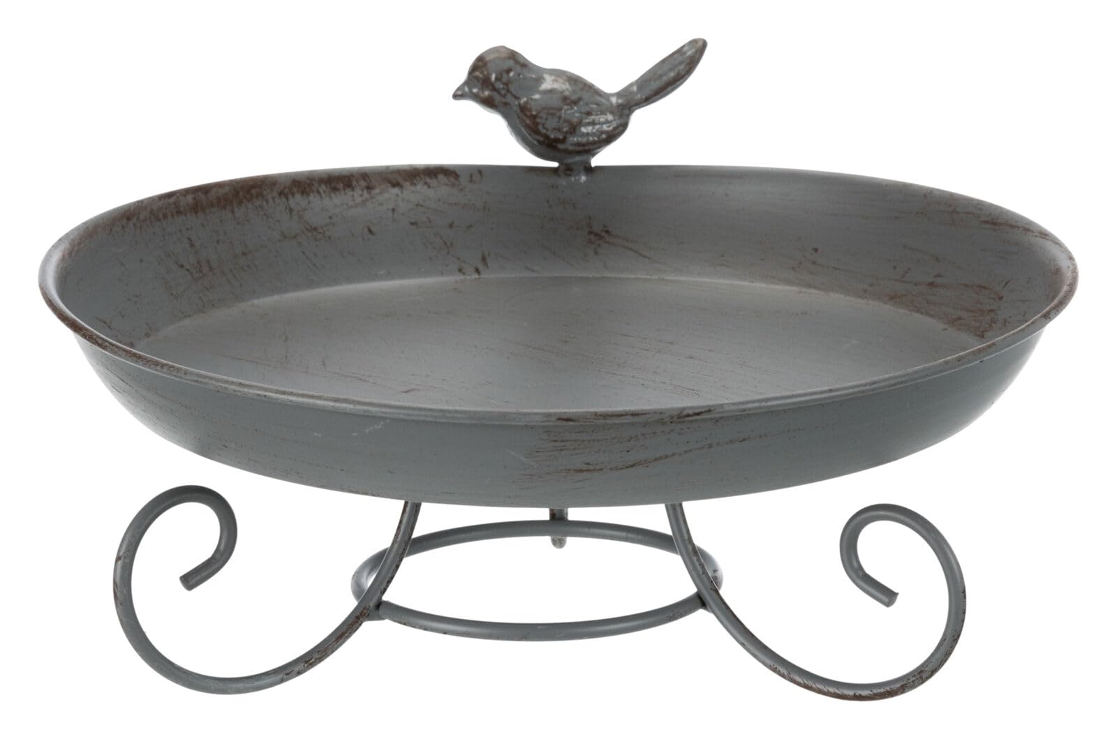 TRIXIE Standing Bird Bath - 800 ml | Powder-Coated Metal | Grey
