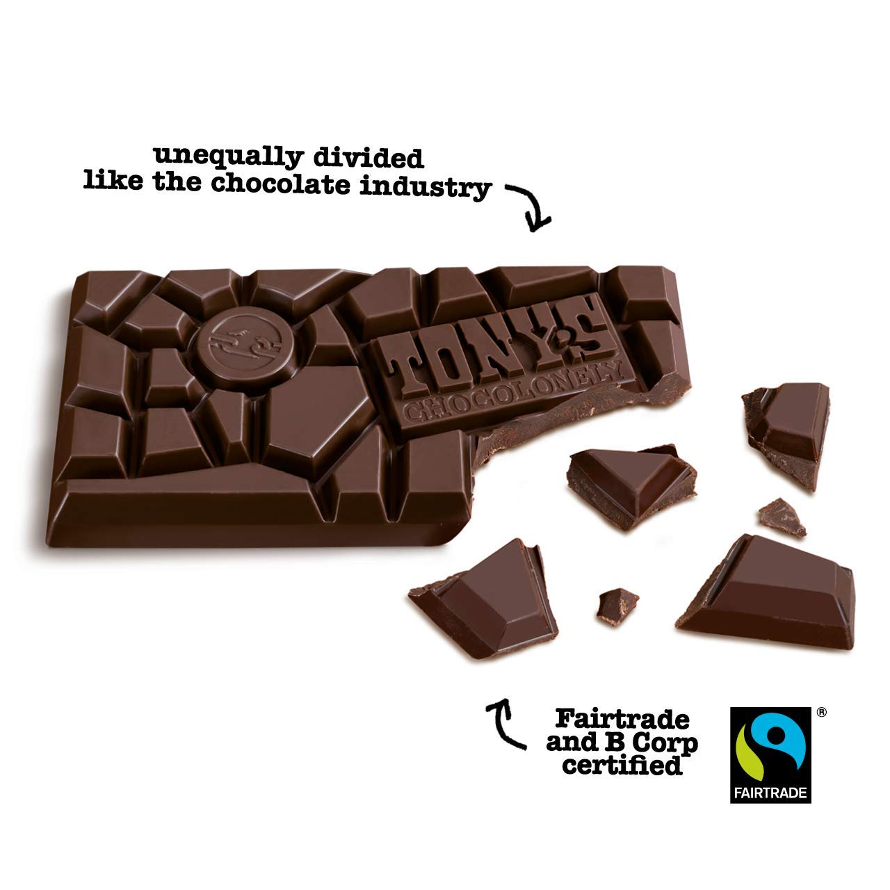 Tony's Chocolonely Dark Chocolate Almond Sea Salt Bar - 180g Belgian Fairtrade 2