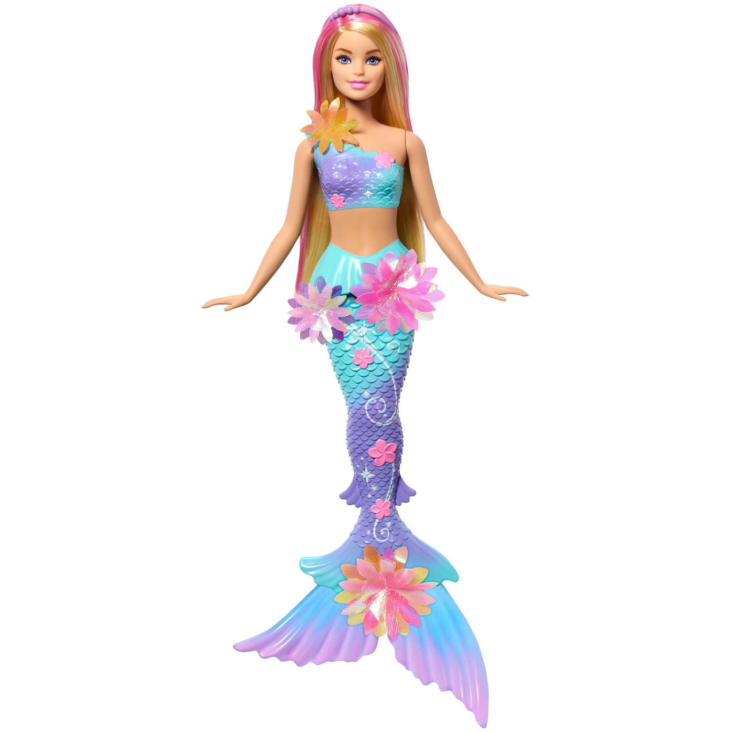 Barbie JDM72 Flower Magic Mermaid Doll with Surprise Blooming Flowers | Blonde Hair with Pink Highlights | Ages 3+ 1