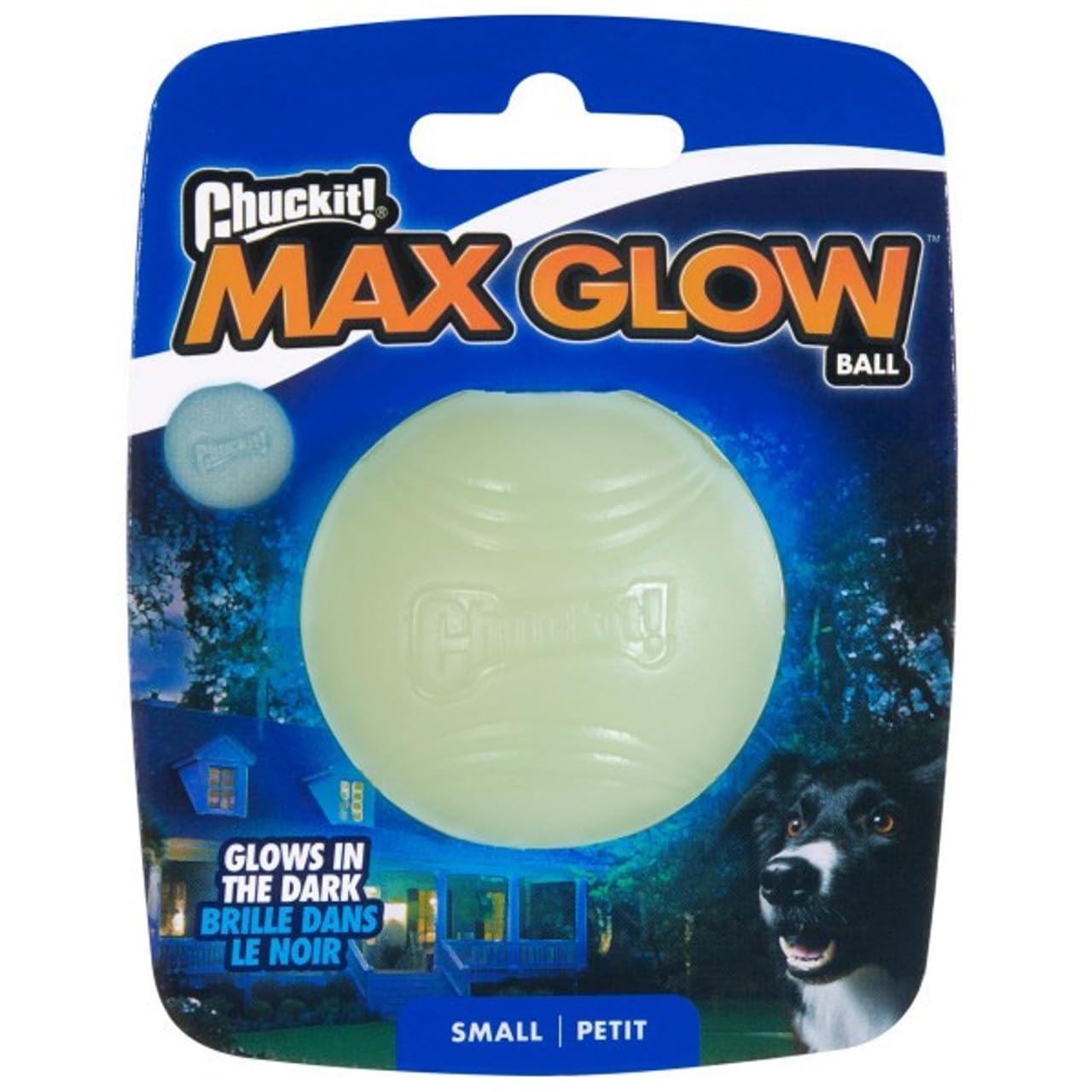 Chuckit! Max Glow Balls - Small Size Natural Rubber Fetch Toy | Water Resistant | Portable 1