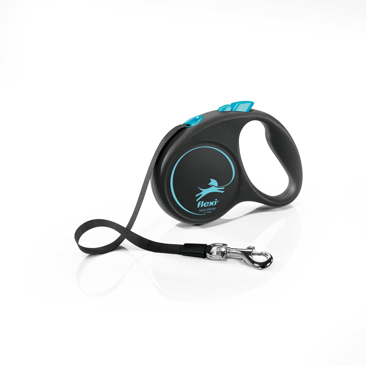 flexi Black Design Tape Retractable Dog Lead - 5m, Size S, Blue, Up to 15kg