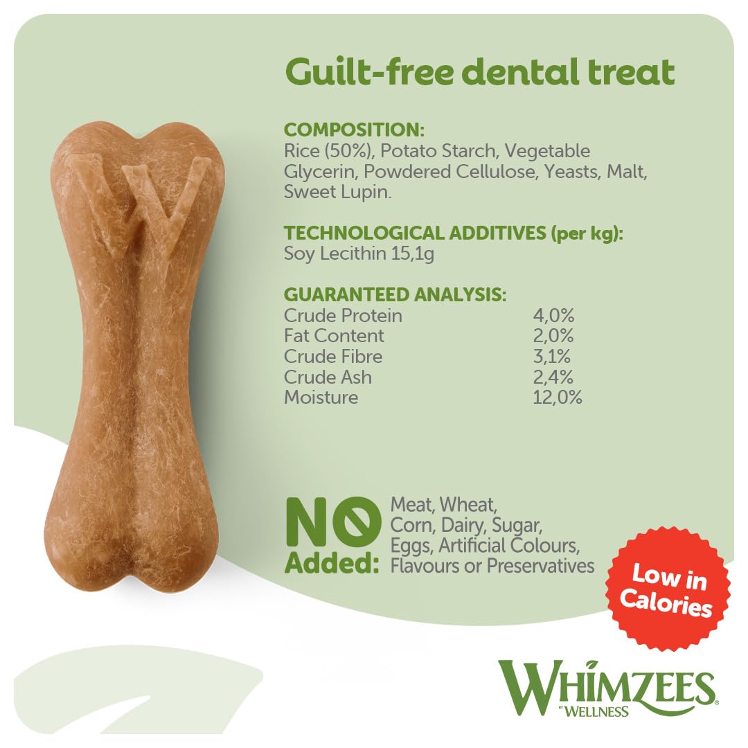 WHIMZEES Rice Bone Dental Sticks for Medium/Large Dogs, Potato Flavor, 20 Count 4