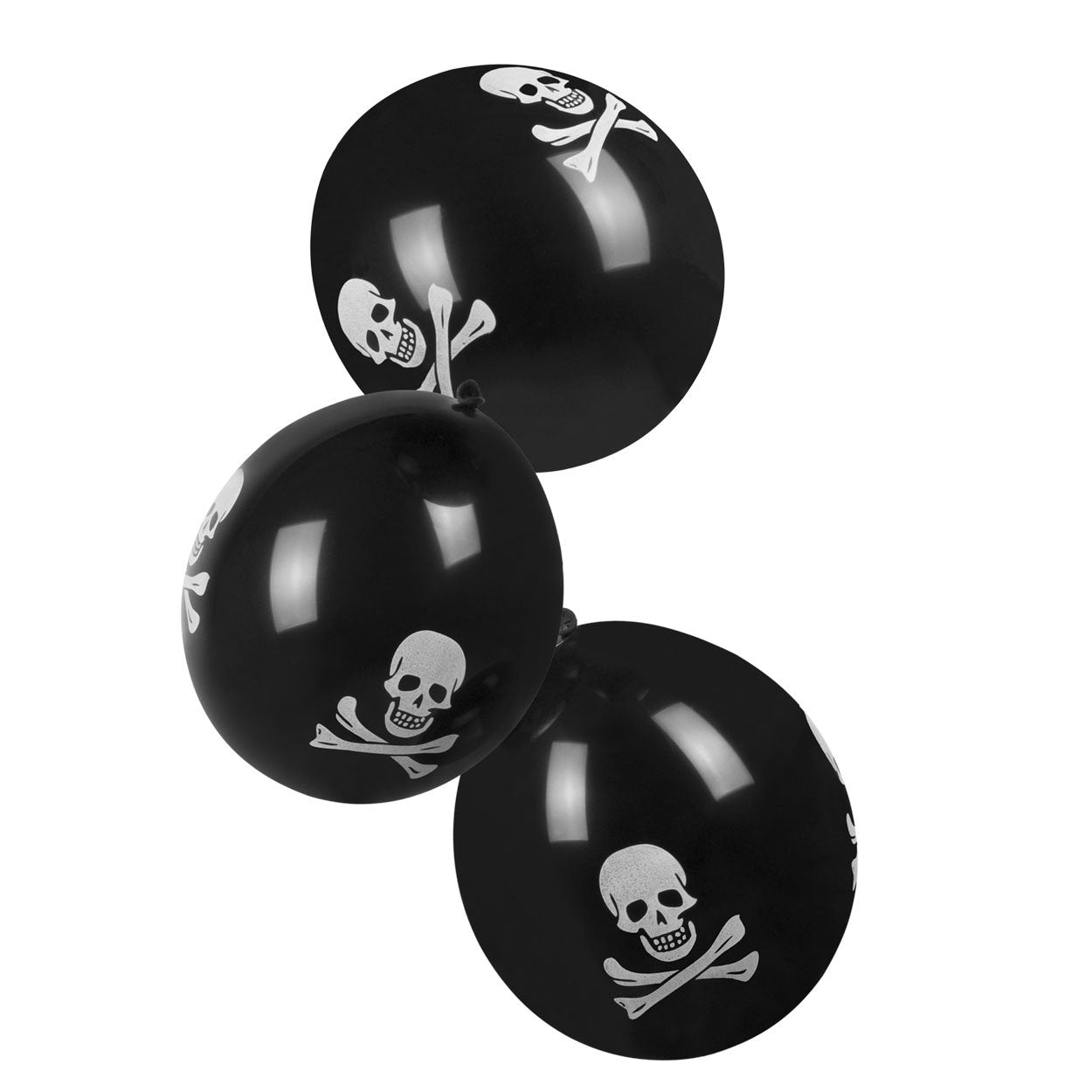 SHATCHI Pirate Party Balloons - 15 Pack Latex Skull & Crossbones | Black | Unisex Children
