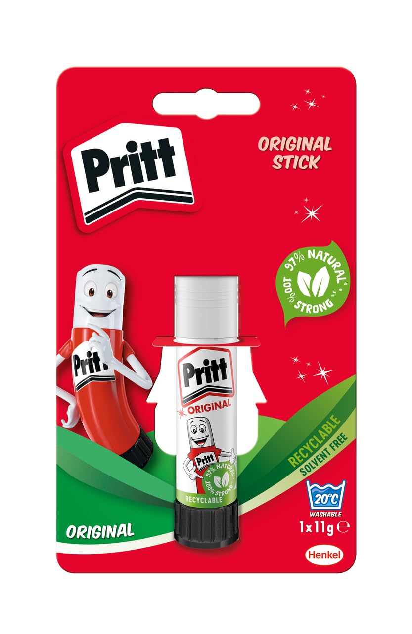 Pritt Glue Stick, Safe & Child-Friendly Craft Glue for Arts & Crafts Activities, white, 1x11g Pritt Stick, Packaging may vary 1