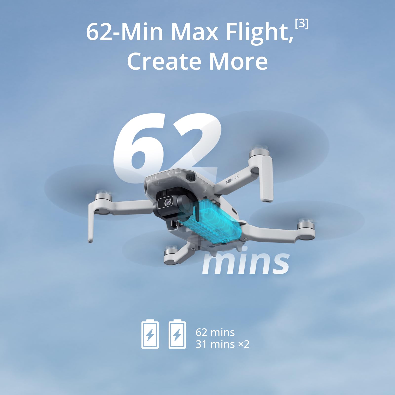 DJI Mini 4K Camera Drone Combo with 4K UHD Camera, 3-Axis Gimbal, Wind Resistant Flight, Extended Battery Options and DJI RC-N1C Controller - Grey 6