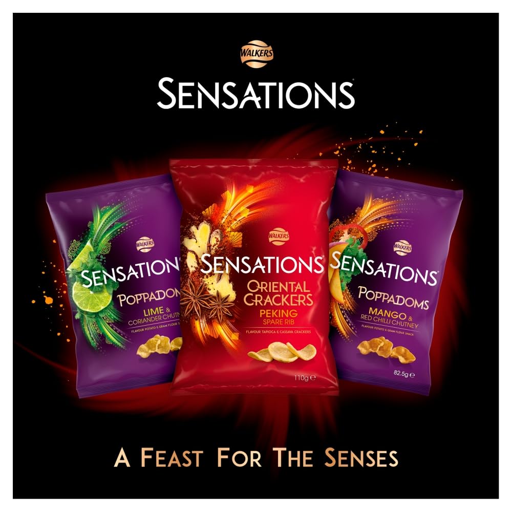 Walkers Sensations Mango & Chilli Chutney Sharing Poppadoms 82.5g 5