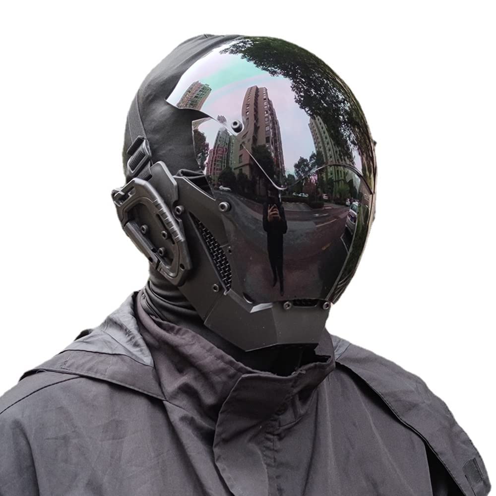 KYEDAY Punk Mask Cosplay for Men, Cosplay Halloween Mask Fit Party Music Fe 1