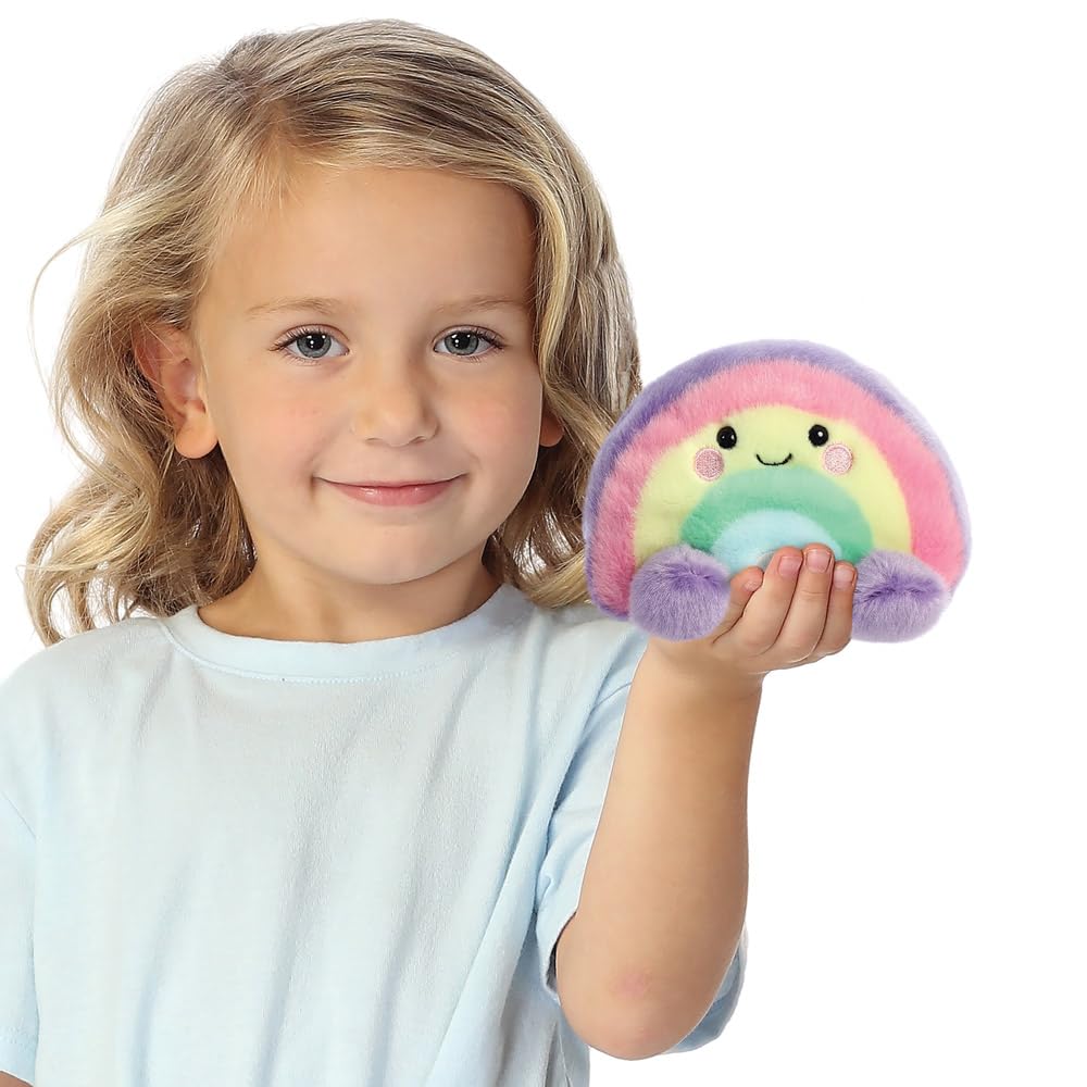 AURORA Palm Pals Vivi Rainbow Soft Toy - 5In, Pink/Purple/Yellow | Collectible 3