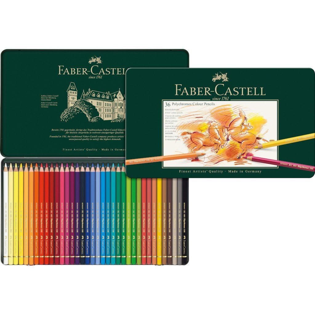 Faber-Castell Polychromos Colour Pencil - Acid-Free Pigments | Water Resistant | 3.8mm Lead 1