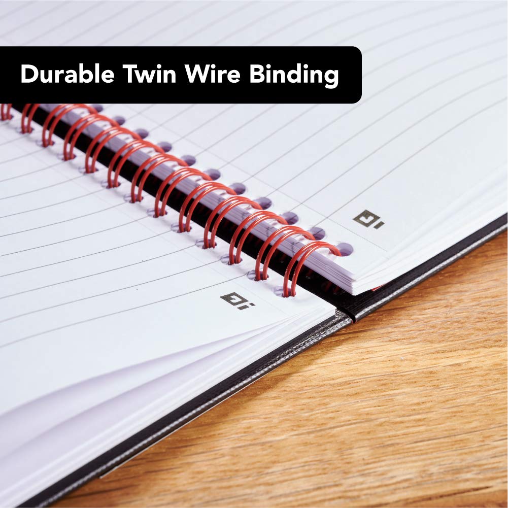 Black n' Red A5 Wirebound Notebook - 3 Pack | 140 Ruled Pages | Glossy Hardback Cover | Scribzee Enabled 4