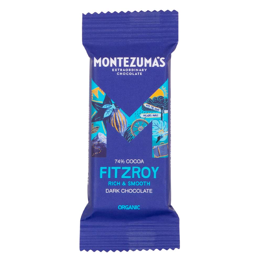 Montezuma - FitzRoy 74% Cocoa Dark Chocolate Mini Bar, Organic, Vegan, Gluten-Free 3