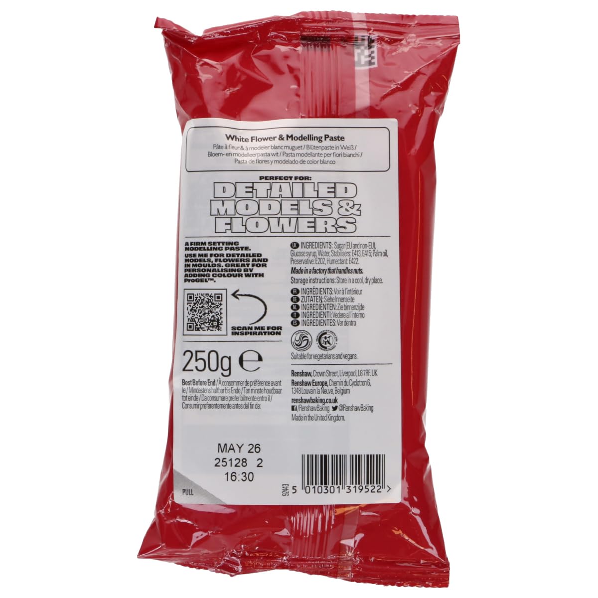 Renshaw Flower & Modelling Paste - White, 250g | Ideal for Intricate Shapes & Figures 4