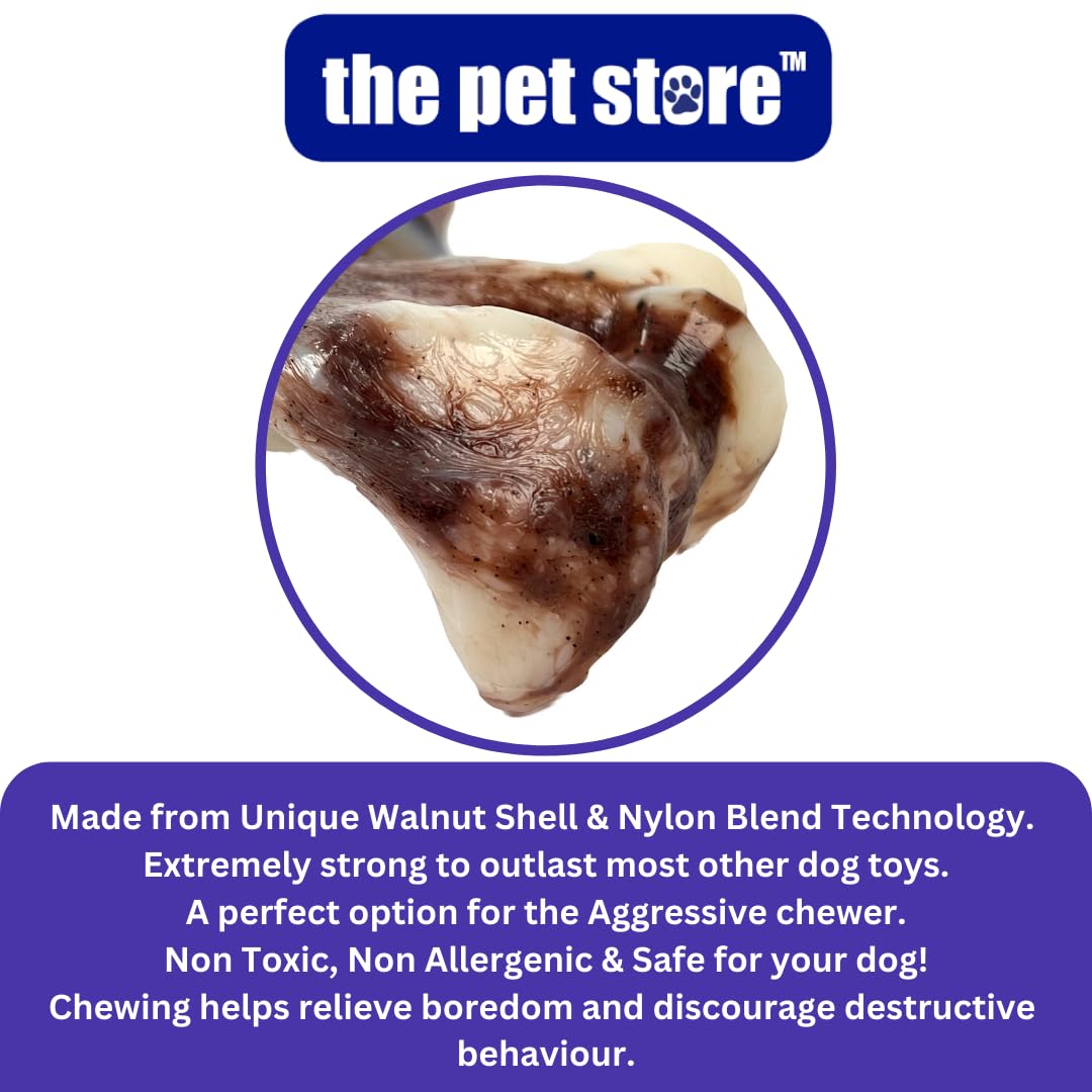 J&E Importers Jurassic Bone 7 Inch Chew Toy for Aggressive Dogs | Nylon & Walnut Shell 3