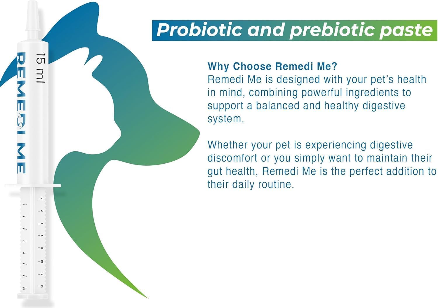 Remedime Probiotic & Prebiotic Paste for Dogs & Cats - Soothes Gut Lining & Firms Stool | 30ML 7
