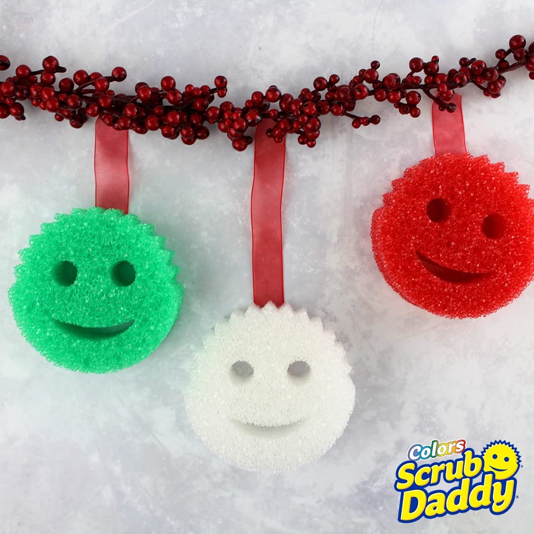 Scrub Daddy - Colors Christmas Sponge Multipack, Dish Sponges for Washing Up, Texture Changing, Scratch-Free Cleaning 8