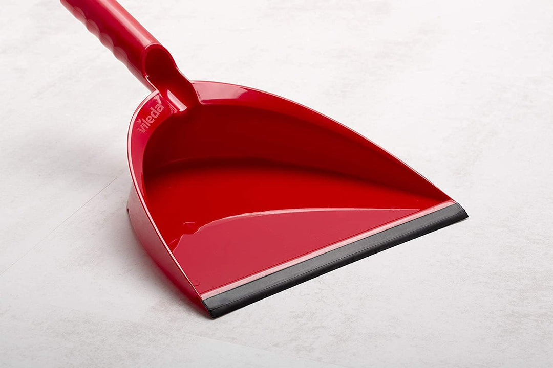 Vileda - 2-in-1 Dust Pan & Brush Set with Ergonomic Design and Rubber Lip