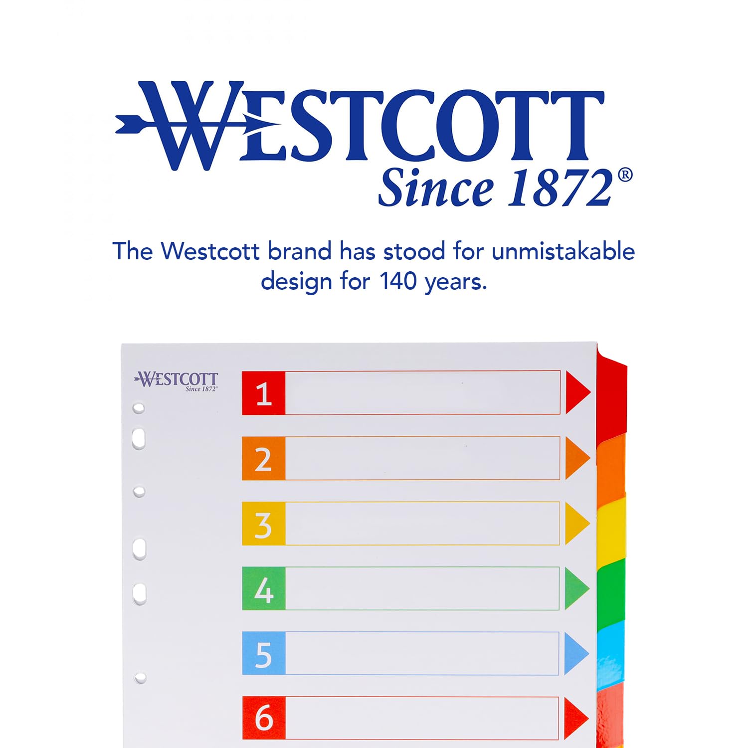 Westcott Index Tabs for A4 Folders - 10 Dividers, 5 Colors, Writable Tabs | Model E-733311 00 5