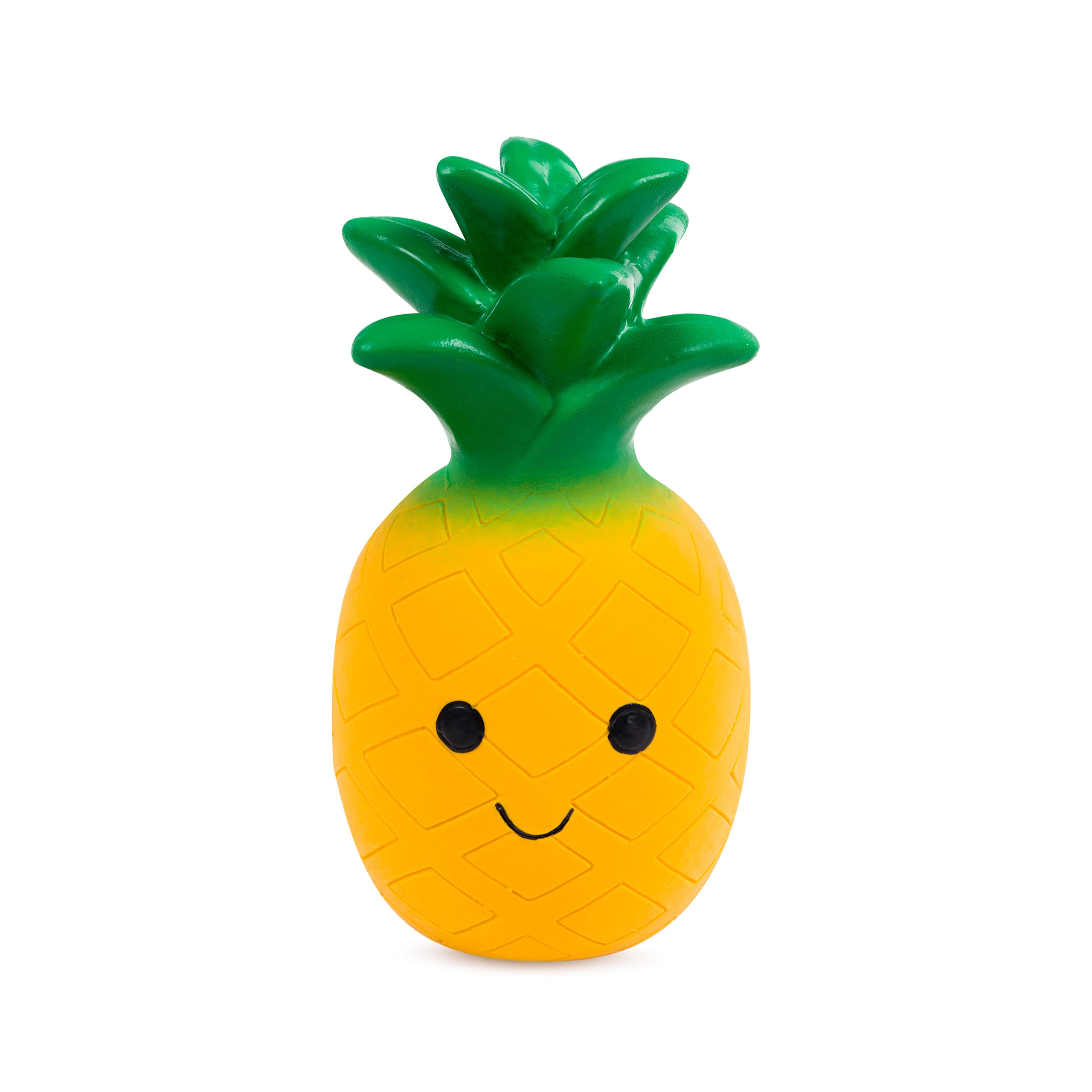 Petface Large Latex Pineapple Chew Dog Toy - Squeaker Feature | Natural Rubber