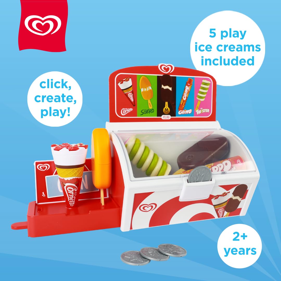 Casdon Walls Ice Cream Freezer Toy - Pretend Shop Playset for Children Aged 2+ | Includes 5 Ice Creams 7