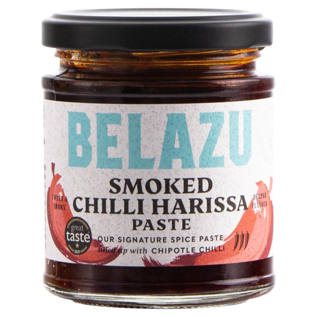 Belazu Smoked Chilli Harissa Marinade Paste - Fiery Chipotle & Balsamic Vinegar | 170g 1