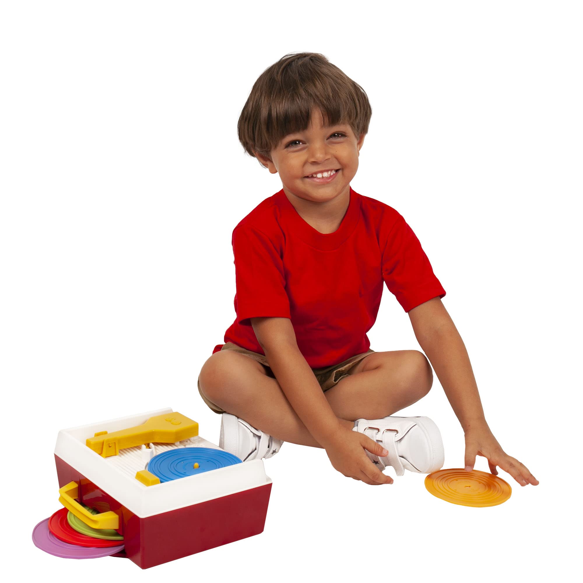 Basic Fun Fisher-Price Classics Music Box Record Player | Ages 18 Months+ | 5 Records Included 5