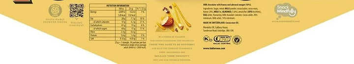 Toblerone Swiss Milk Chocolate Bar with Honey and Almond Nougat 750g