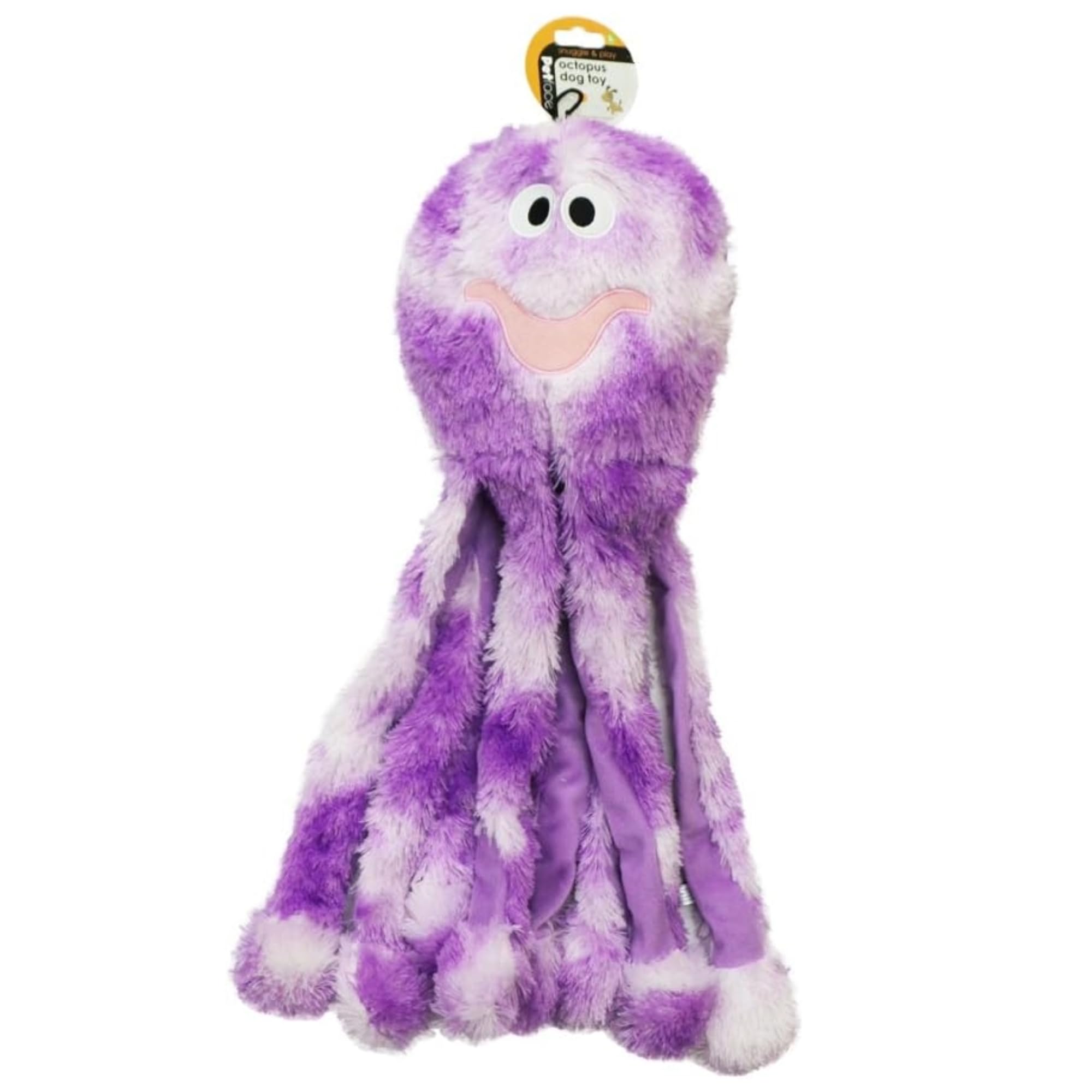 Petface Orla the Octopus Large Plush Dog Toy with Squeaker | Purple & White 1