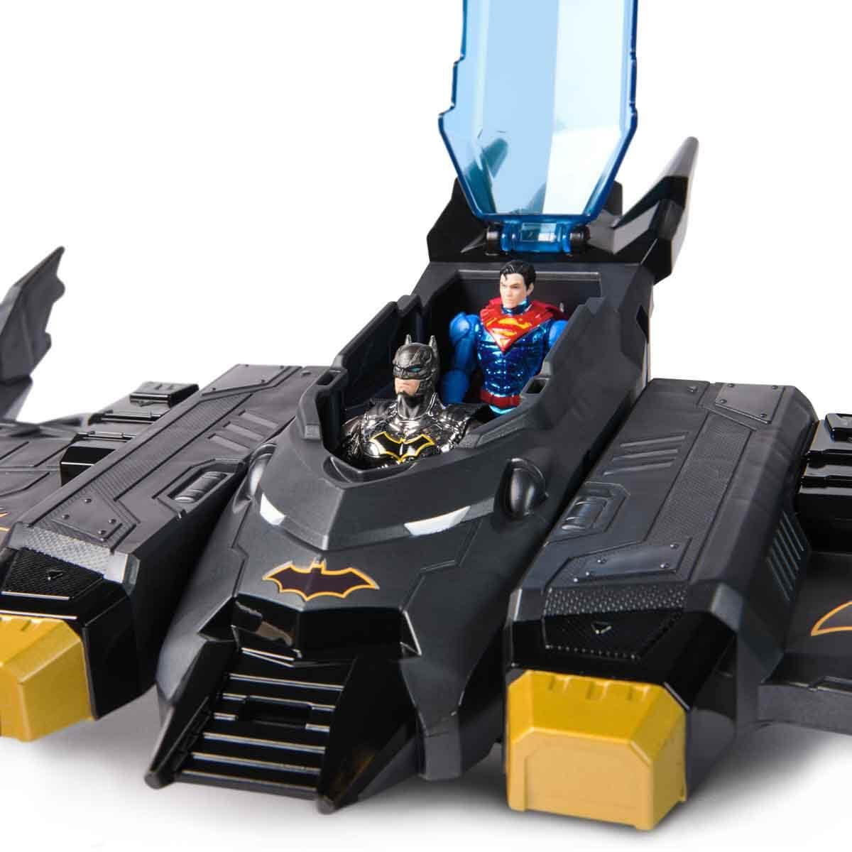 DC Comics Metal Force Transforming Batwing Playset - 2-in-1 Batwing to Mech Transformation | Includes Batman & Superman Figures