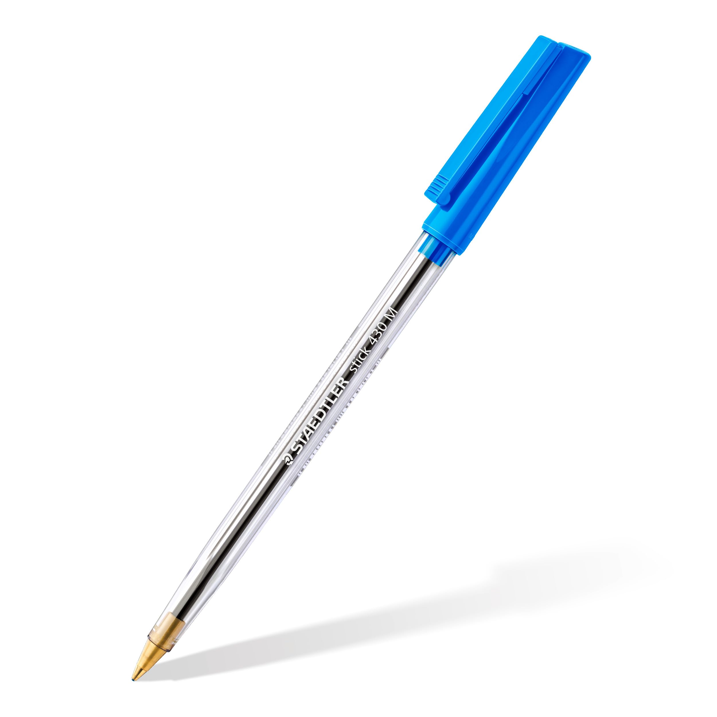STAEDTLER Stick 430 Ballpoint Pens - Medium Point, Blue Ink | Box of 10 | Airplane Safe 2