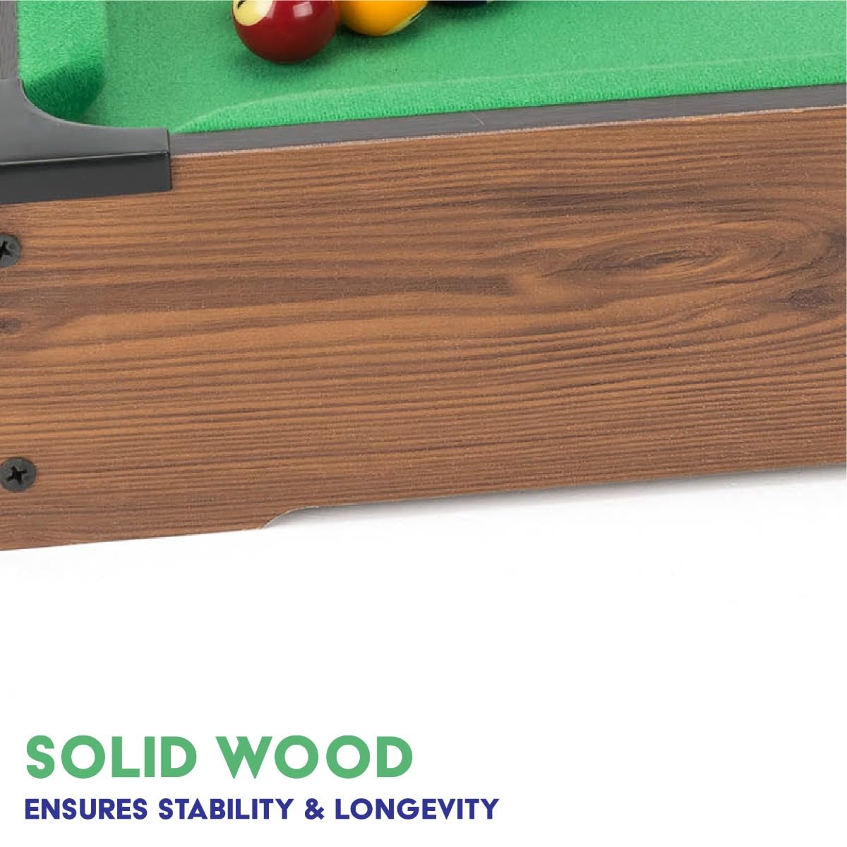 Power Play 20 Inch Table Top Pool Game | Wood Construction | Includes 2 Cues & 16 Balls 4