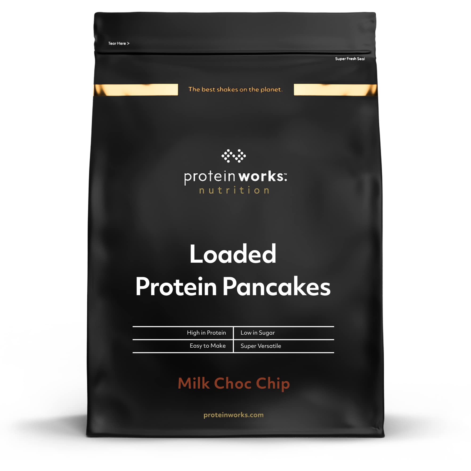 THE PROTEIN WORKS Loaded Protein Pancake Mix – Proteinreicher, zuckerarmer Frühstücksmix mit Tri-Protein-Mischung