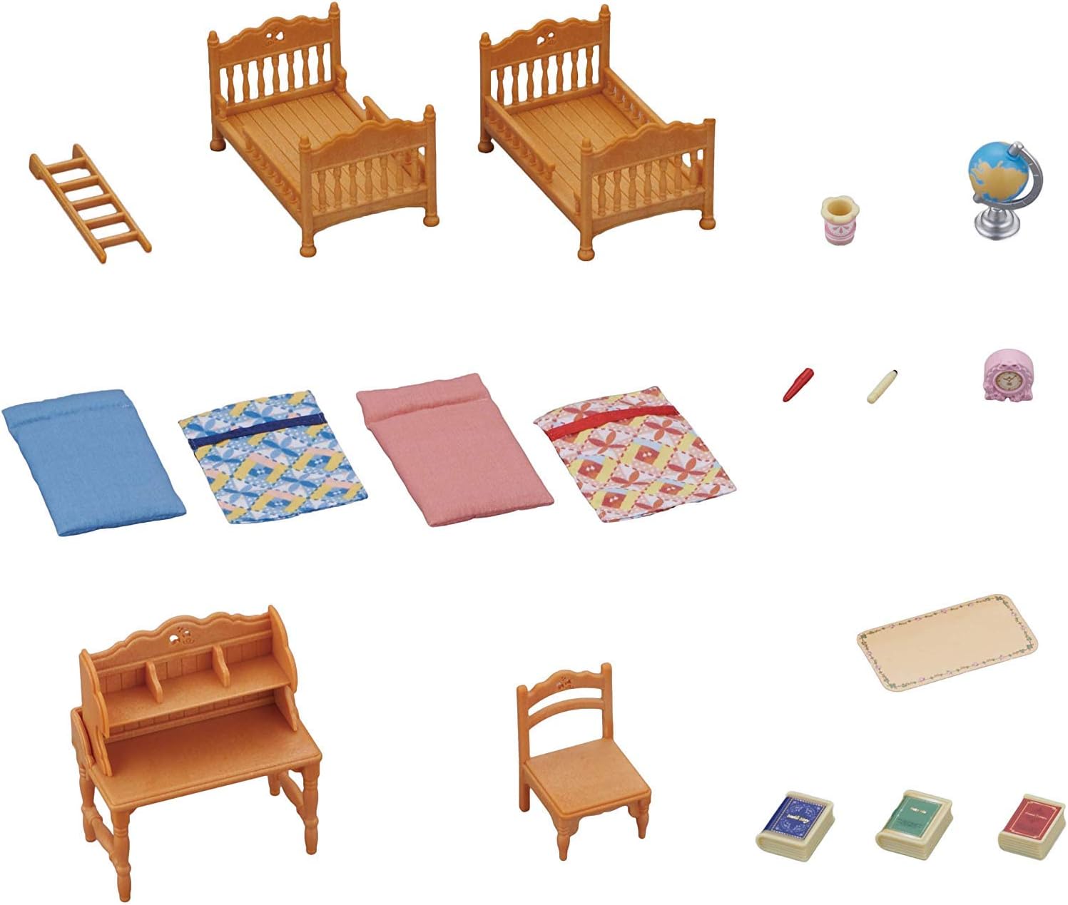 Sylvanian Families Children's Bedroom Set - Bunk Bed & Desk Playset for Imaginative Play 3