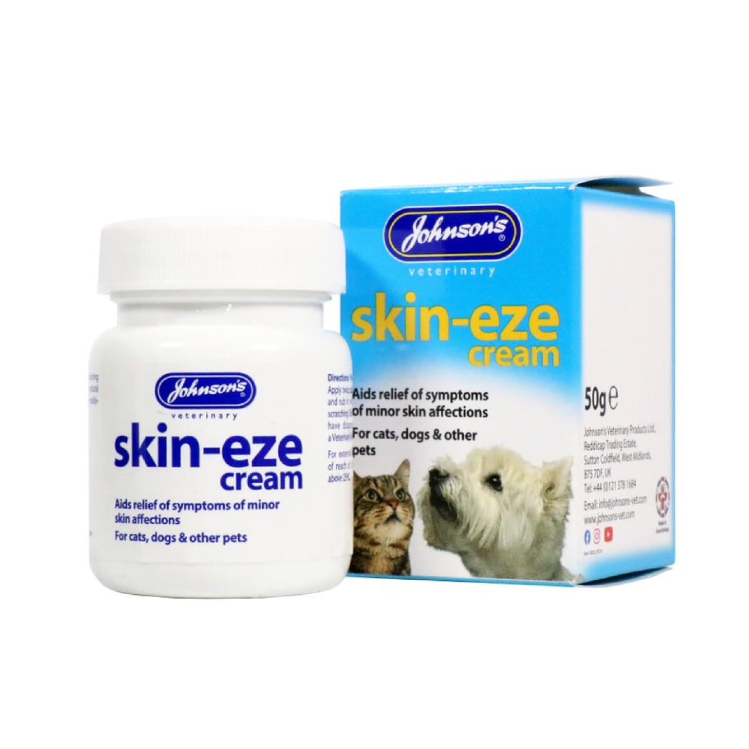Johnson's Vet Skin Eez Cream for Dogs, Cats, Birds - Soothing Sulphur Formula | 50g 1