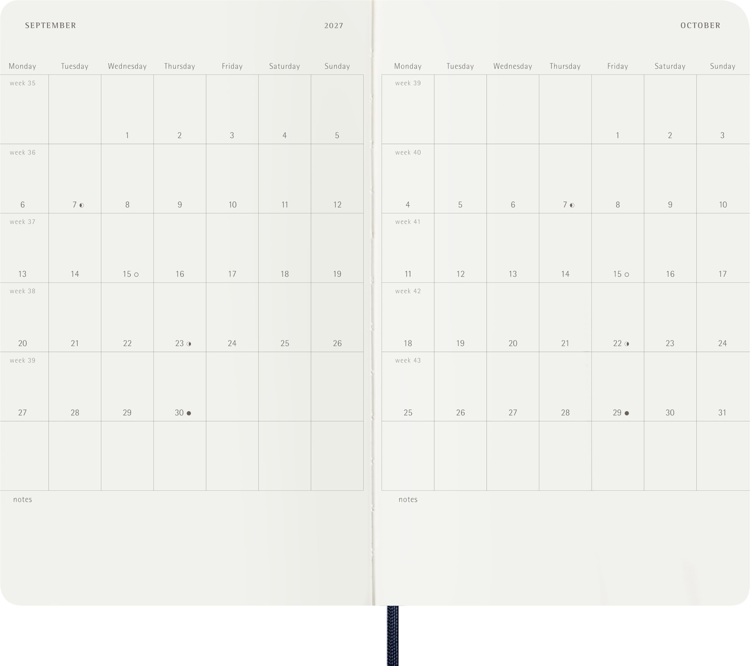 Moleskine Weekly Planner 2026-2027 18-Month Organizer | Large (13x21) Sapphire Blue 5