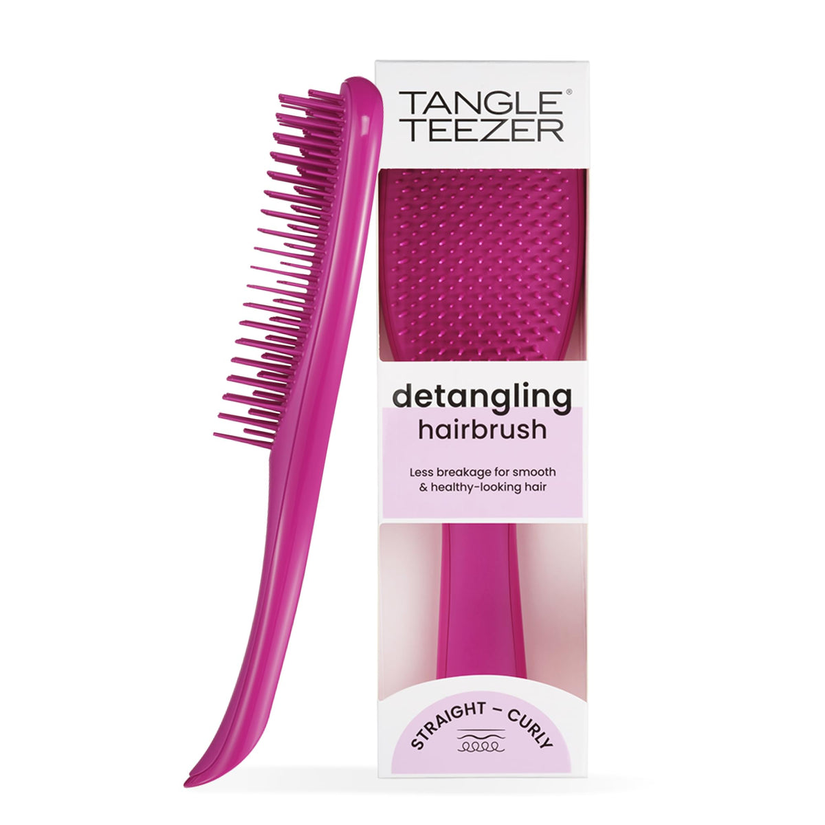 Tangle Teezer Ultimate Detangler Hairbrush - Detangles Wet & Dry Hair, Reduces Breakage | Electric Raspberry Pink