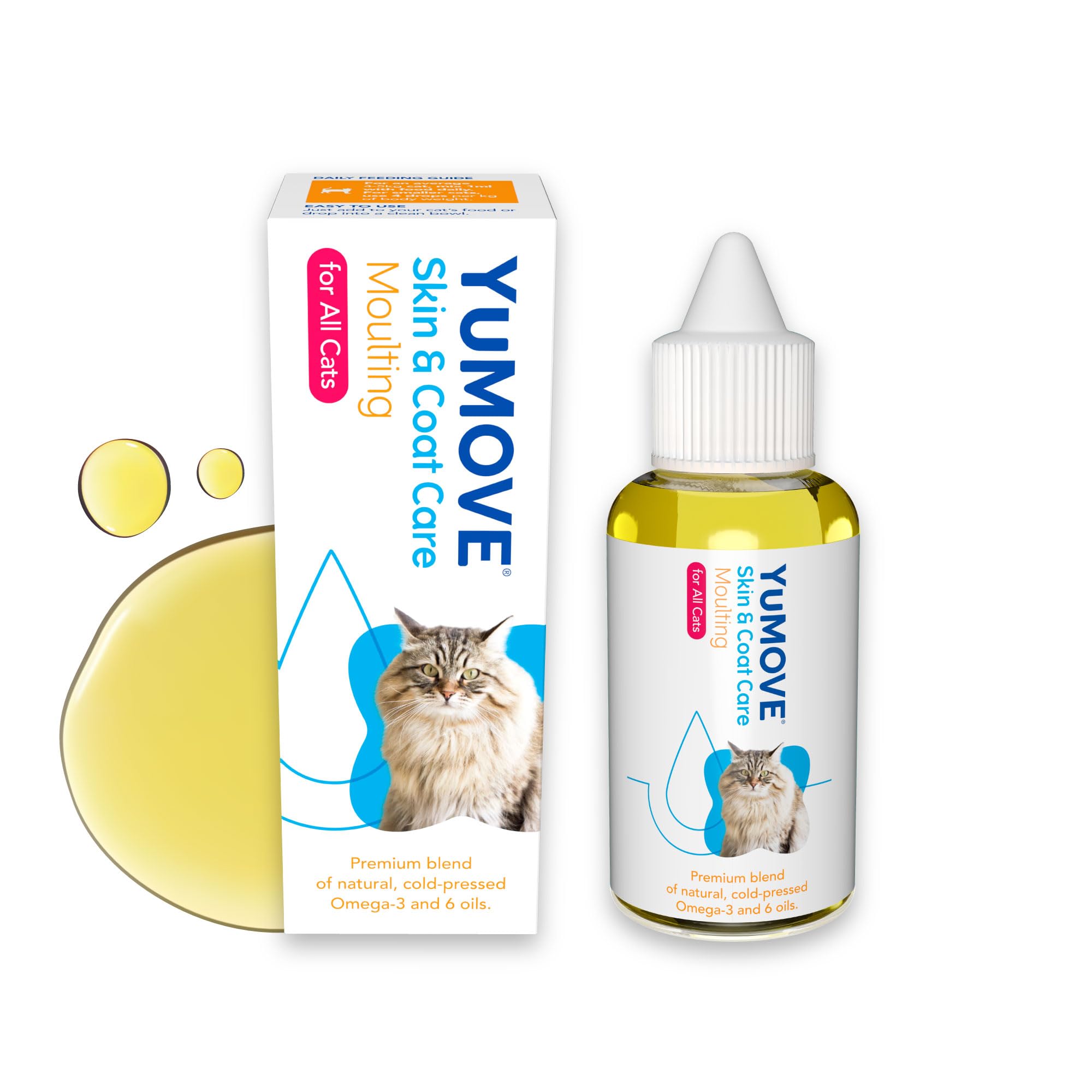 YuMOVE Skin & Coat Care Moulting for All Cats | Reduces Excess Moulting | 50 ml Oil