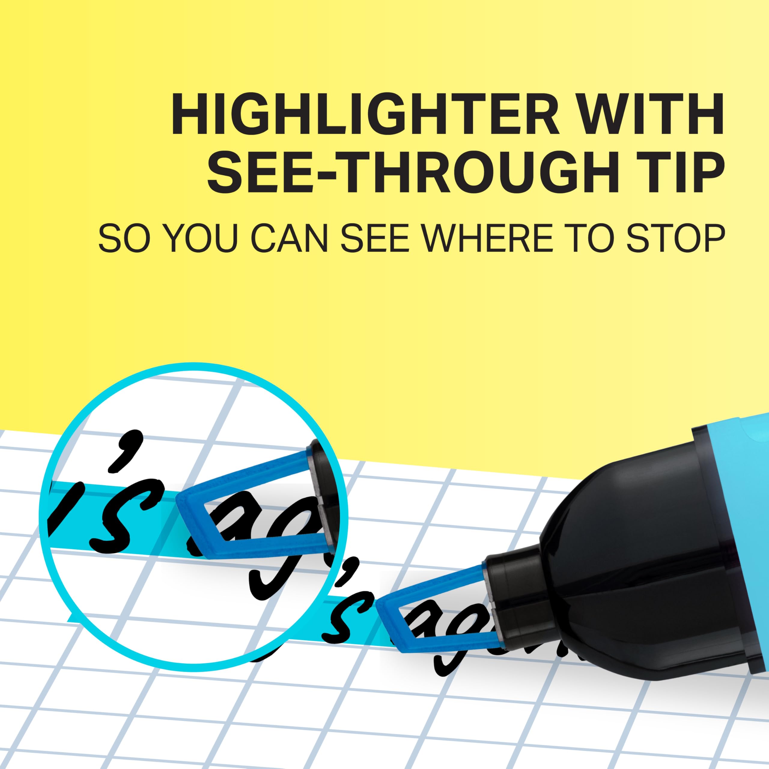 Sharpie Clear View Highlighters - See-Through Tip, Chisel Tip, Quick-Drying Ink | 8 Pack