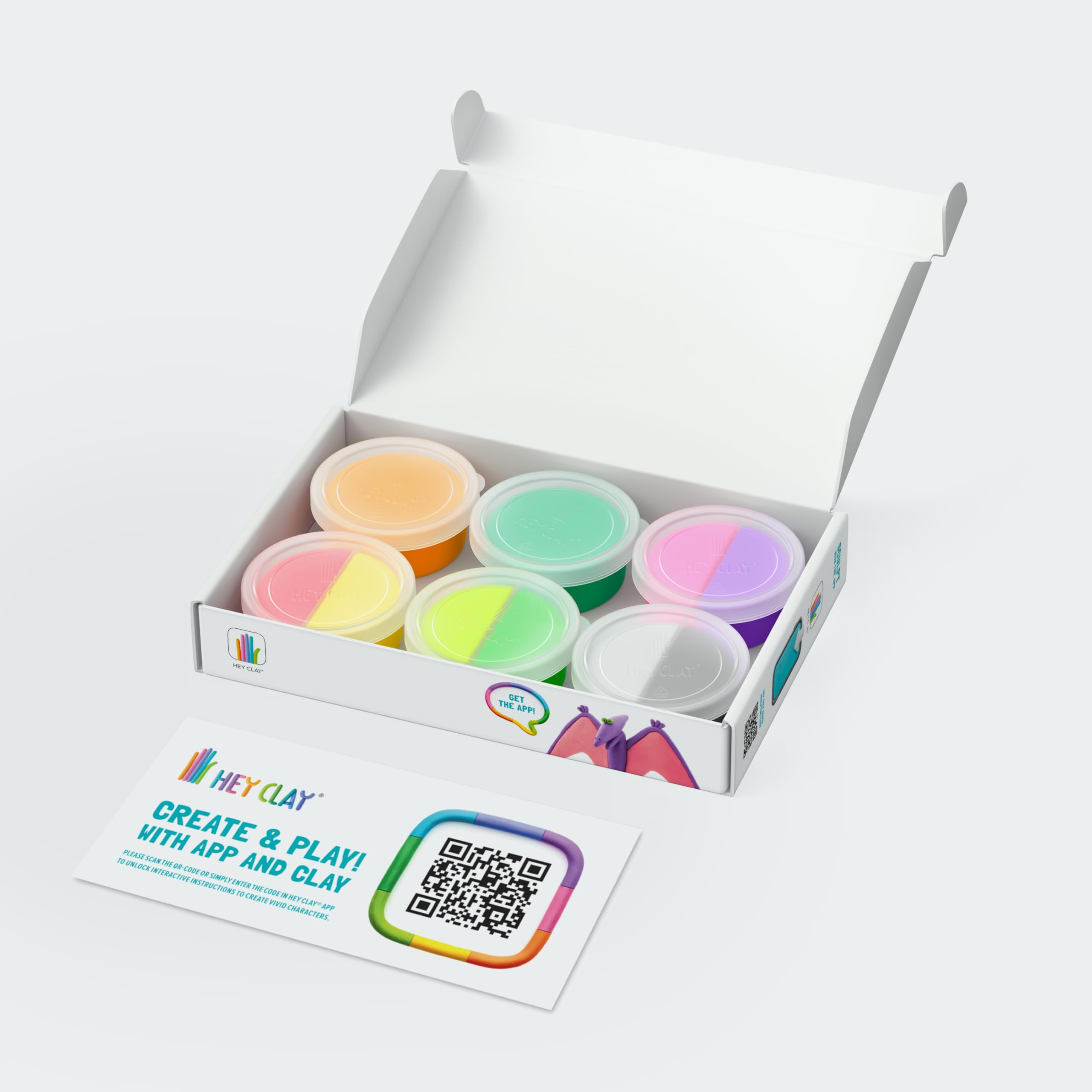 Hey Clay Dinos: Pterodactylus, Triceratops, Tyrannosaurus Set - Educational Clay Playset 10