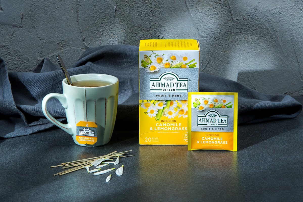 Ahmad Tea Camomile & Lemongrass Herbal Infusion Tea - 20 Teabag Sachets 4