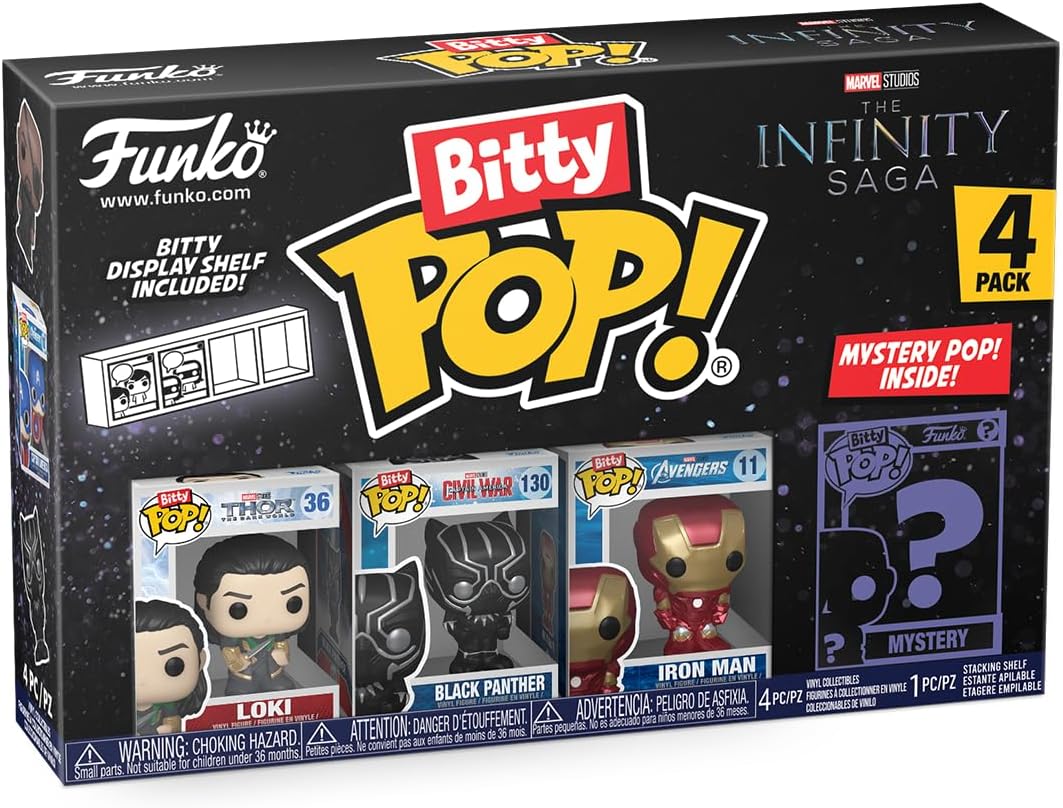 Funko Bitty Pop! Marvel - Thor, Loki, Black Panther, Iron Man (VII) Mystery 4-Pack (71506)