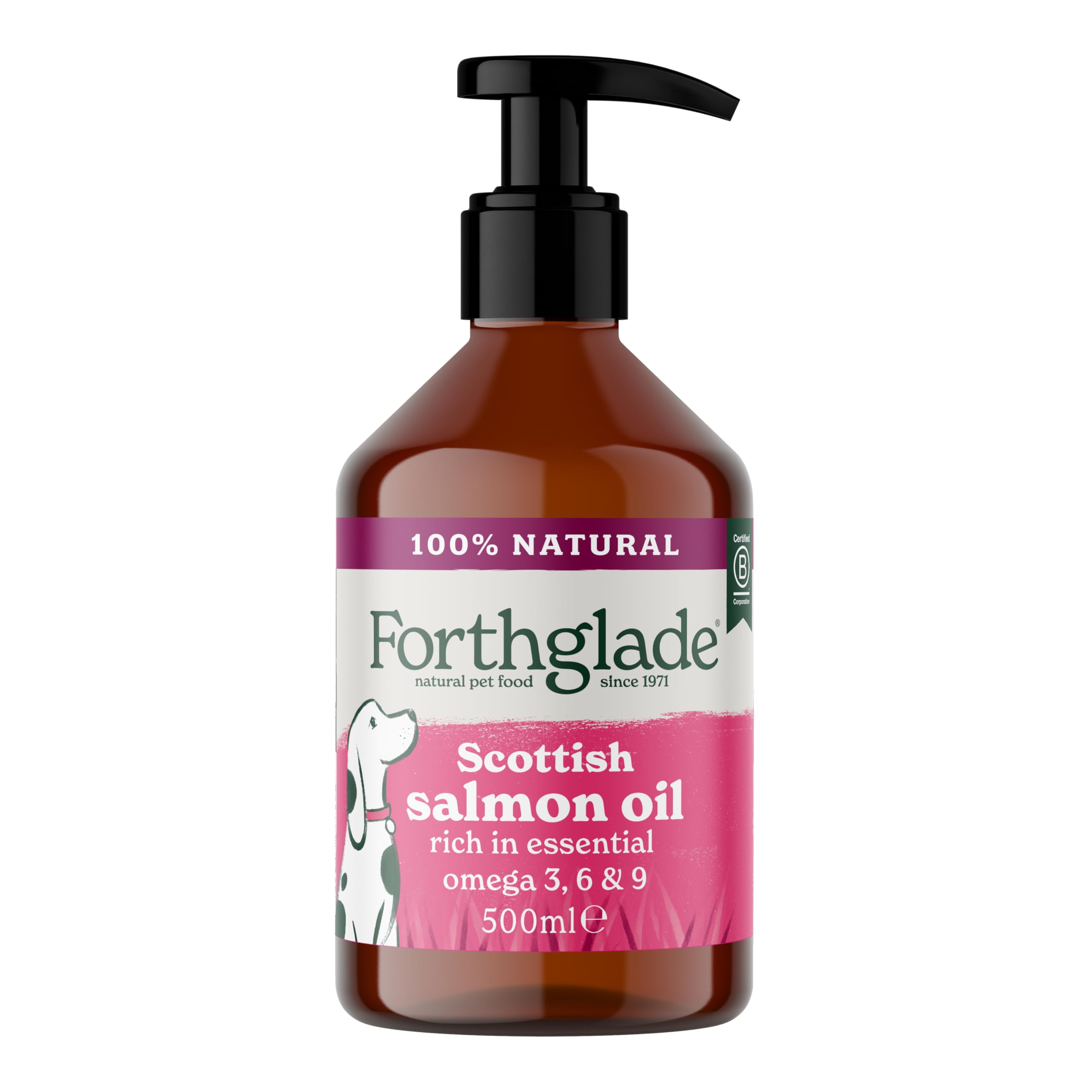 Forthglade Scottish Salmon Oil for Dogs - 100% Natural Omega 3, 6, 9 | 500ml Bottle 1