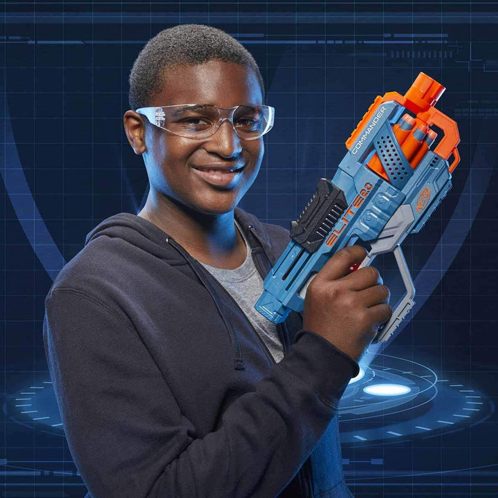 Nerf Elite 2.0 Commander RD-6 Blaster - 6-Dart Drum, Slam Fire, Tactical Rails - Ages 8+