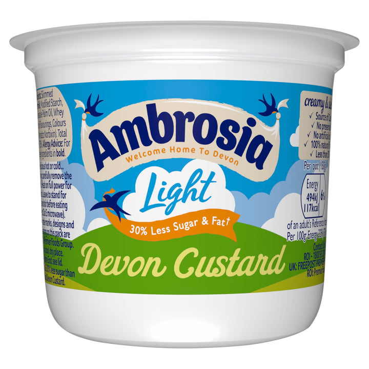 Ambrosia Light Devon Custard Pot, 30% Less Sugar & Fat, Calcium-Rich Dessert