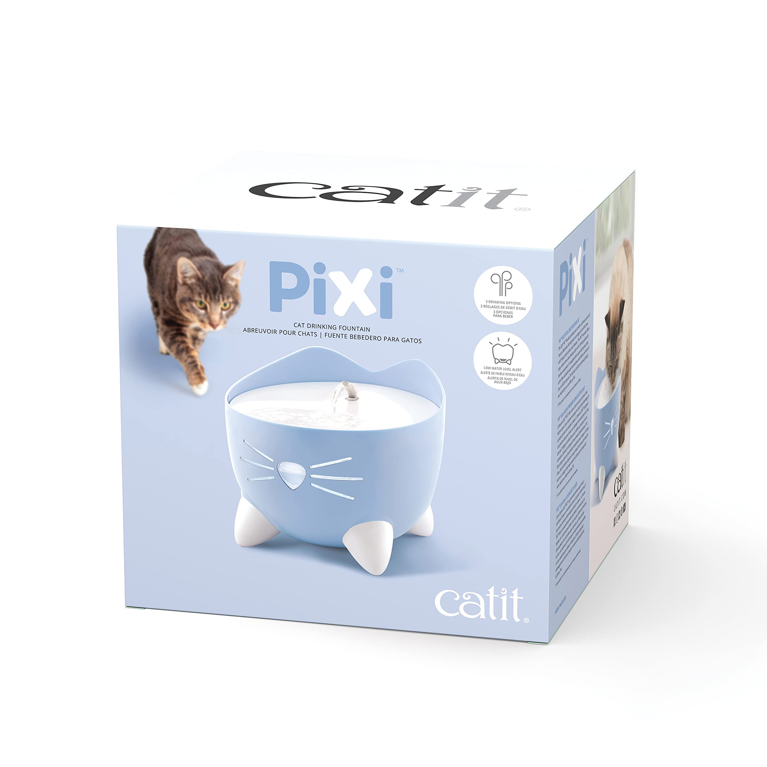 Catit PIXI Automatic Water Drinking Fountain - Encourages Hydration | Triple Action Filtration | Blue 2