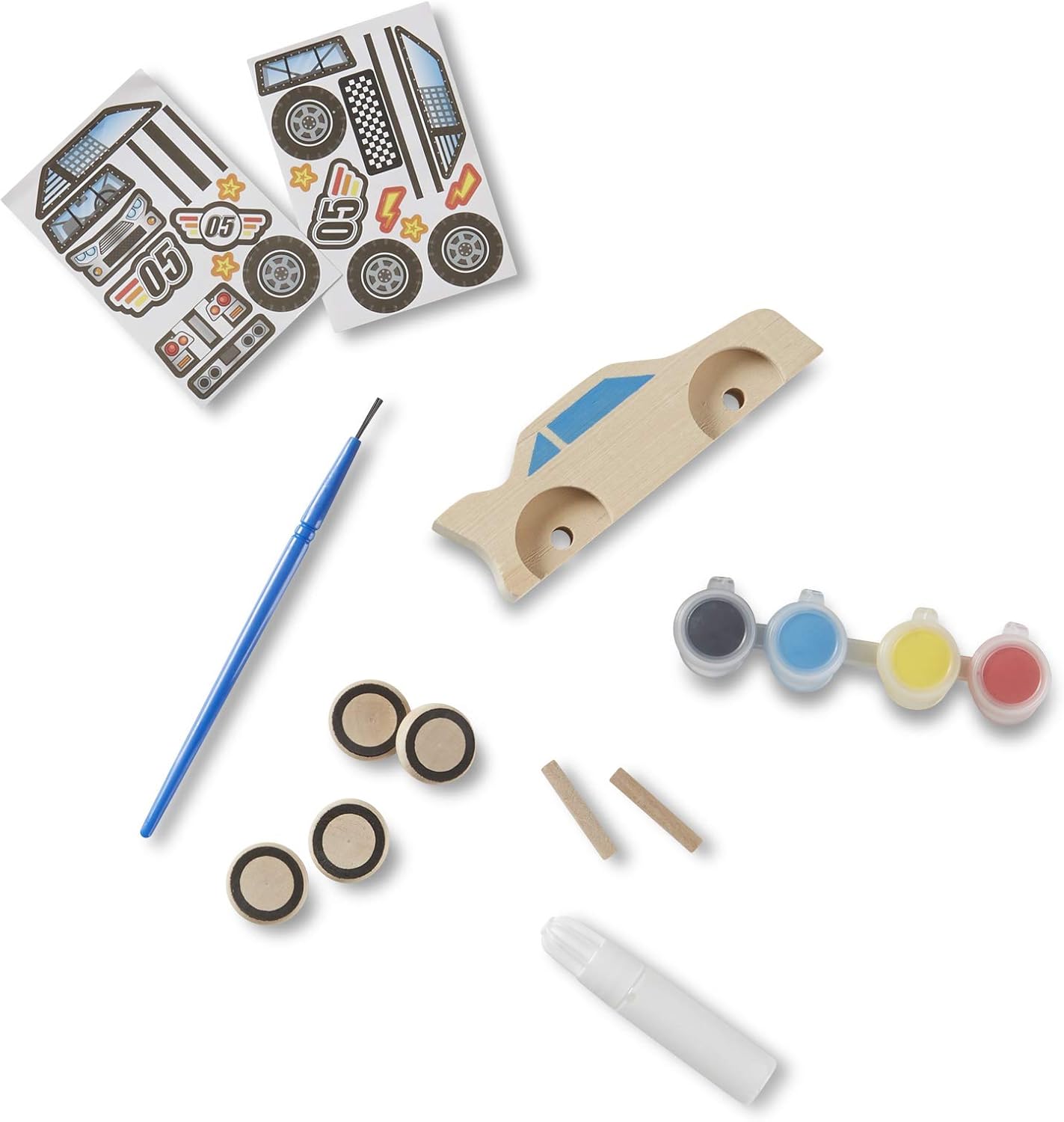 Melissa & Doug Race Car Craft Kit - Wooden DIY Assembly Toy for Kids 3+