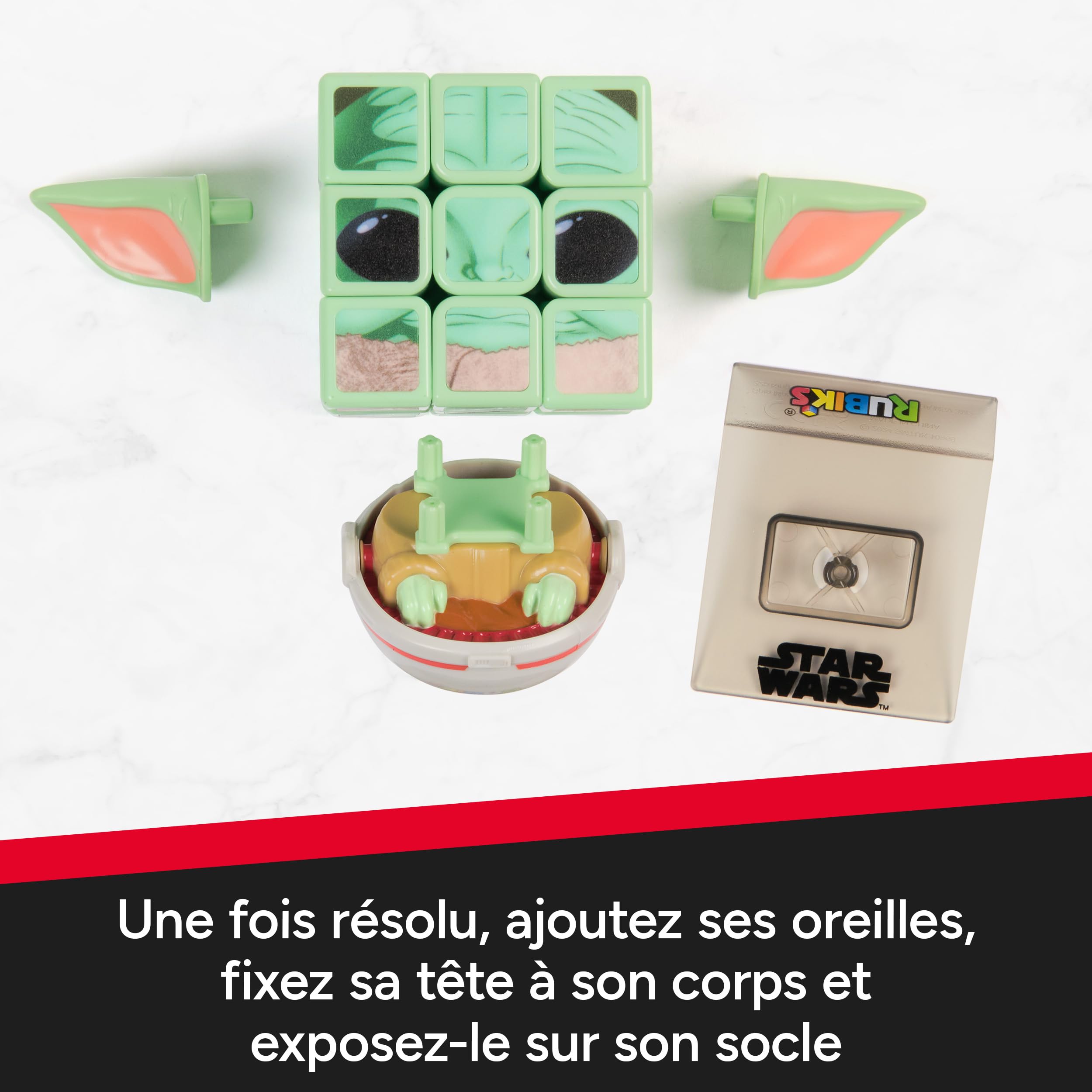 Rubik’s Cube Star Wars Grogu Cuber 3x3 Puzzle with Display Stand - Ages 8+